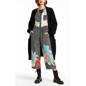 The Kit Issa Boxy Jumpsuit Gingham Camelia Floral Print Wide Leg